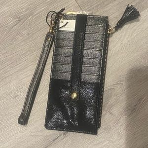 Black shimmer wallet card/wristlet